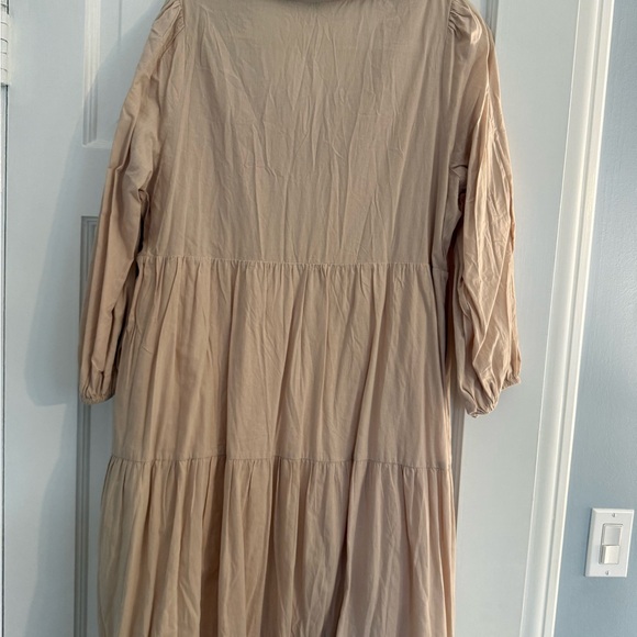 Pomander Place Beige Tiered Maxi Shirt Dress - Picture 3 of 3